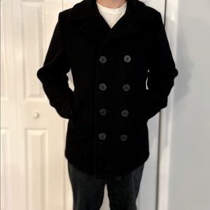 COPY - Pea Coat-traditional Navy.Double breasted back vented for movement.smoke…